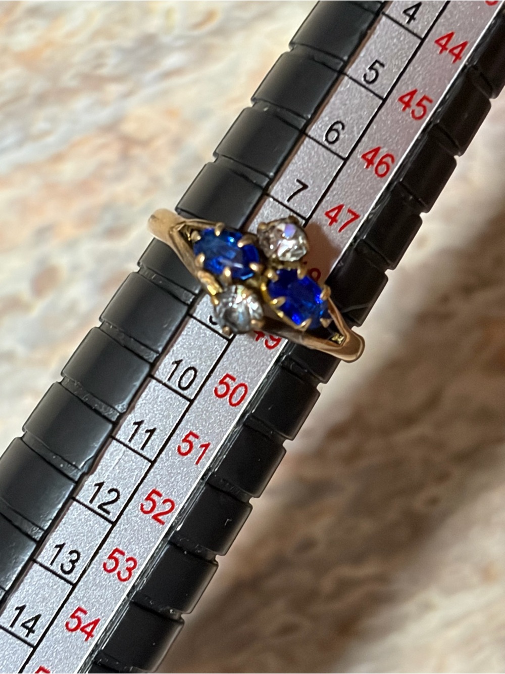 Victorian Gold Fill Or Gold Shell Ring With Paste Stones - Picture 8 of 13